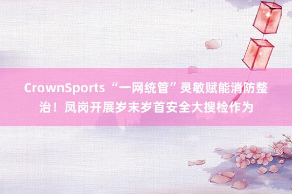 CrownSports “一网统管”灵敏赋能消防整治！凤岗开展岁末岁首安全大搜检作为