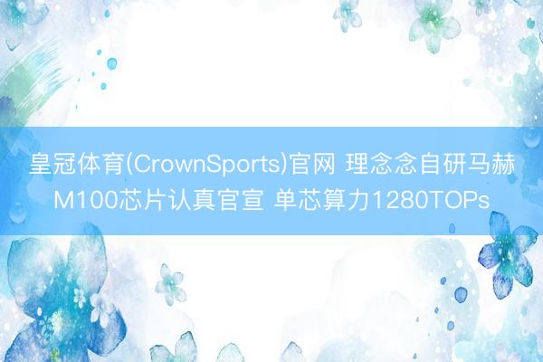 皇冠体育(CrownSports)官网 理念念自研马赫M100芯片认真官宣 单芯算力1280TOPs