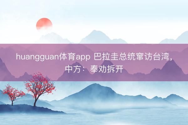 huangguan体育app 巴拉圭总统窜访台湾，中方：奉劝拆开