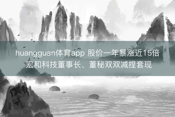 huangguan体育app 股价一年暴涨近15倍 宏和科技董事长、董秘双双减捏套现