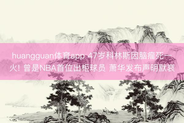huangguan体育app 47岁科林斯因脑瘤死一火! 曾是NBA首位出柜球员 萧华发布声明默哀
