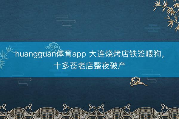 huangguan体育app 大连烧烤店铁签喂狗，十多苍老店整夜破产