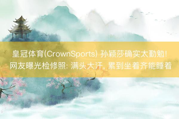 皇冠体育(CrownSports) 孙颖莎确实太勤勉! 网友曝光检修照: 满头大汗， 累到坐着齐能睡着
