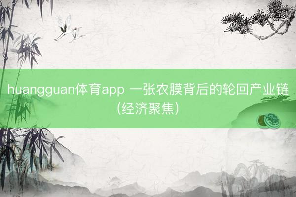 huangguan体育app 一张农膜背后的轮回产业链(经济聚焦)