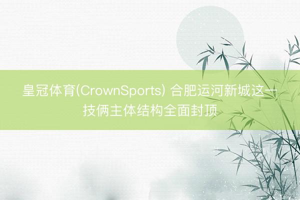 皇冠体育(CrownSports) 合肥运河新城这一技俩主体结构全面封顶