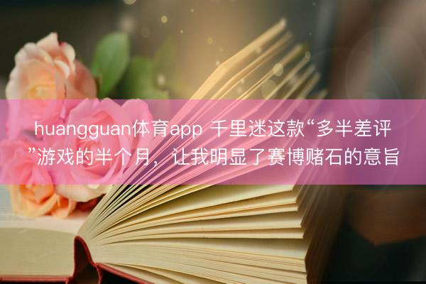 huangguan体育app 千里迷这款“多半差评”游戏的半个月，让我明显了赛博赌石的意旨