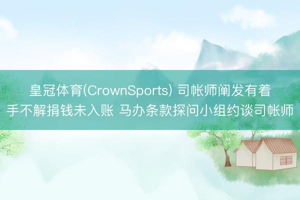 皇冠体育(CrownSports) 司帐师阐发有着手不解捐钱未入账 马办条款探问小组约谈司帐师
