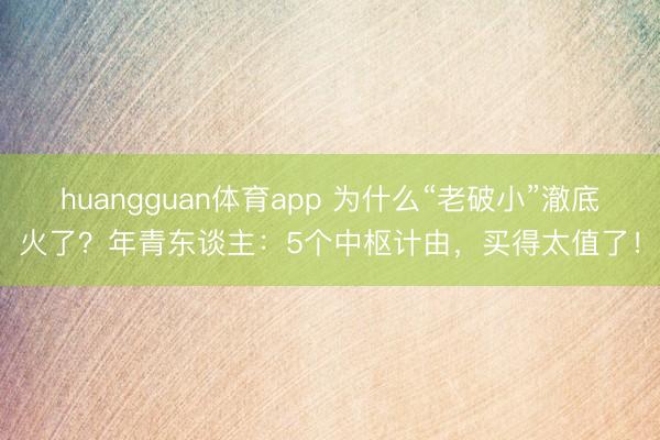 huangguan体育app 为什么“老破小”澈底火了？年青东谈主：5个中枢计由，买得太值了！