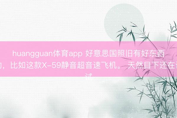 huangguan体育app 好意思国照旧有好东西的，比如这款X-59静音超音速飞机。 天然目下还在试